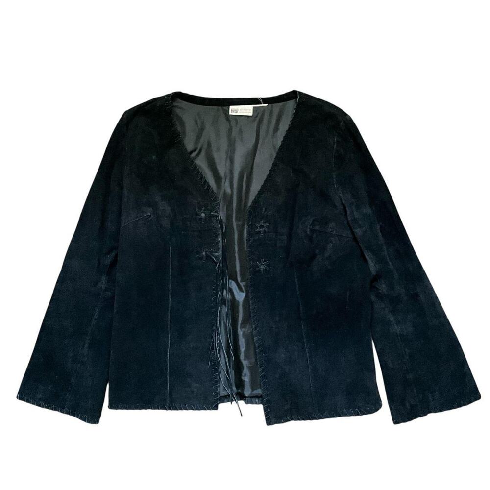 Faded Glory Black Fringe Jacket: Y2K, 2000s